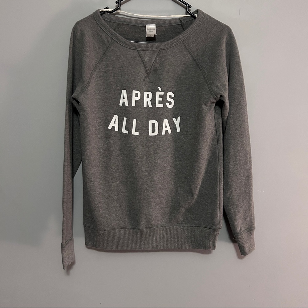 August Ink "Après All Day" crew neck sweater in grey - Picture 2 of 5